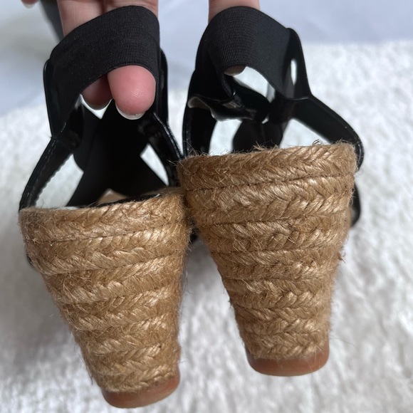 Eric Michael black stretchable strappy sandals espadrille size 38 - Picture 6 of 12